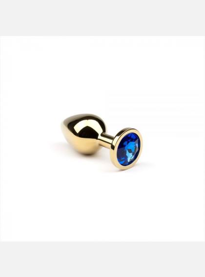 Анальная пробка из металла Gold Sapphire CRYSTAL, размер: S анальная пробка со стразой