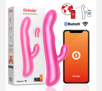 Вібратор-кролик з рухливою голівкою <br>VIBRATION & ROTATION <br> колір: рожевий, Oninder (Іспанія) 