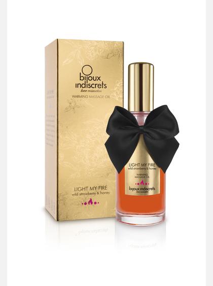 Согревающее массажное масло LIGHT MY FIRE земляника и мёд, 100 мл, Bijoux Cosmetiques Согревающее массажное масло Bijoux Cosmetiques