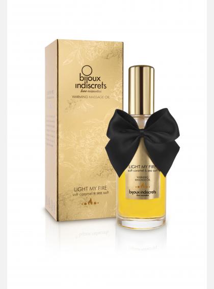 Съедобное массажное масло LIGHT MY FIRE карамель и морская соль, 100 мл, Bijoux Cosmetiques Съедобное массажное масло соленая карамель Bijoux Cosmetiques