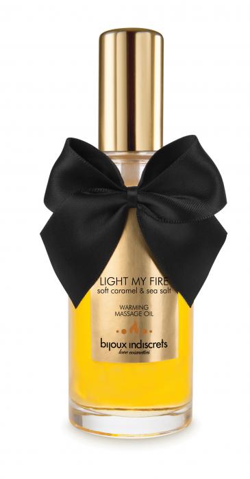 Съедобное массажное масло LIGHT MY FIRE карамель и морская соль, 100 мл, Bijoux Indiscrets Съедобное массажное масло соленая карамель