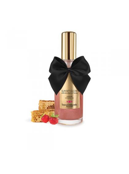 Массажное масло-шиммер Sunset Glow со вкусом и ароматом земляники, Bijoux Indiscrets Массажное масло-шиммер Sunset Glow со вкусом и ароматом земляники, Bijoux Indiscrets в Украине