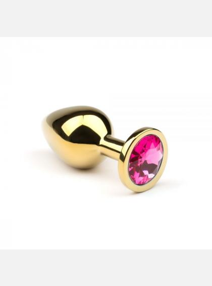 sLash - Металлическая анальная пробка, Gold Pink-Rhodolite sLash - Металлическая анальная пробка, Gold Pink-Rhodolite