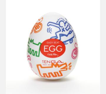 Яйцо-мастурбатор Keith Haring EGG Street от Tenga, одноразовое